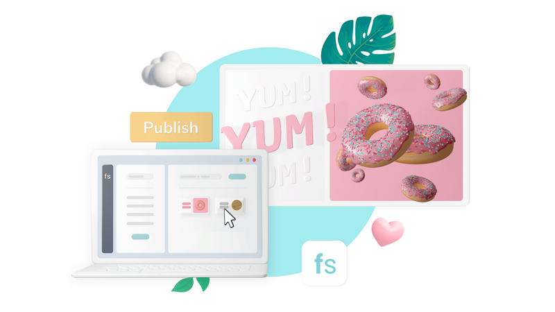Fusion Signage Publishing Content to Screens Overview Illustration