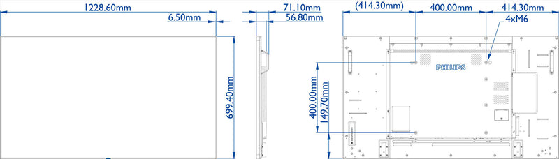 Philips 55BDL5055P - Technical Drawing