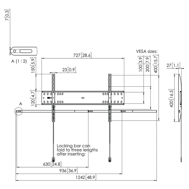 Vogel's - PFW 4700 Flat Wall Mount - Technical Drawing