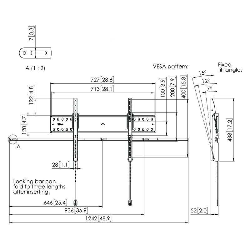 Vogel's - PFW 4710 Tilt Wall Mount - Technical Drawing