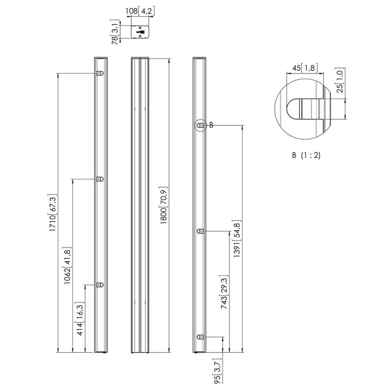 Vogel's Fixed Floor Mount Solution - Technical Drawing