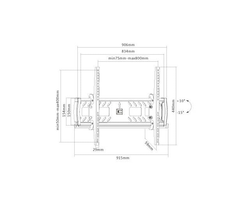 Aidoru Tilt Wall Mount - WM800T - Technical Drawing